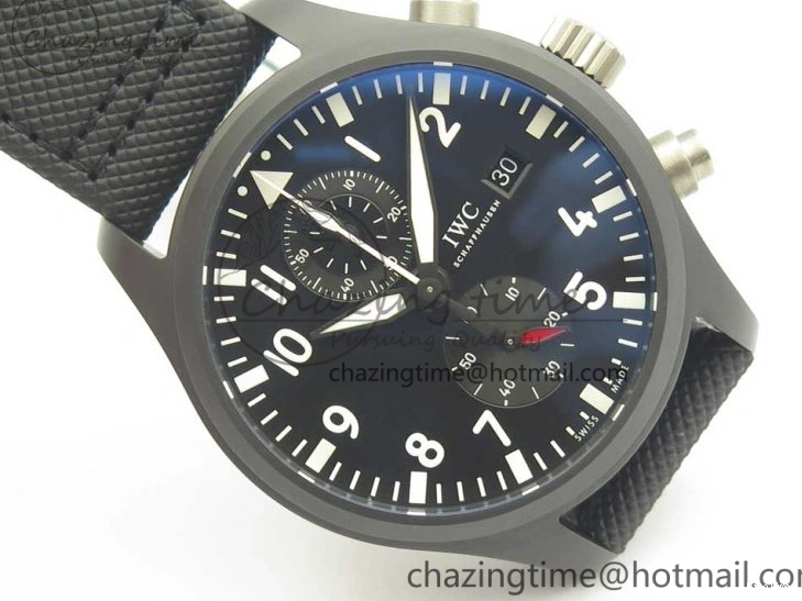 MIROTIME 0401 Modern PILOT IW389001 ZF 1:1 Best Edition Ceramic Case Black Dial on Nylon Strap A7750 (Same Function As Genuine) 7158